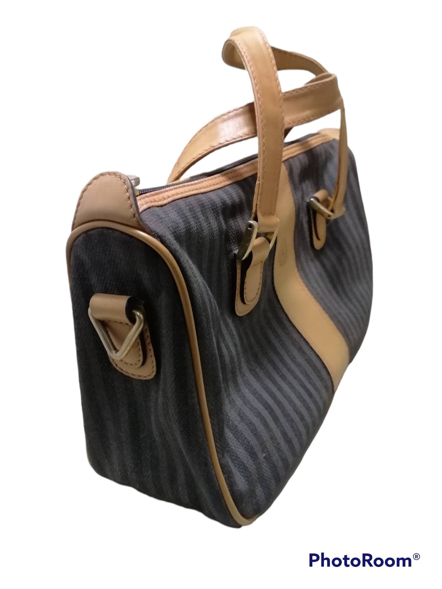 Authentic Vintage Fendi Roma Boston Tote Style Handbag Bag
