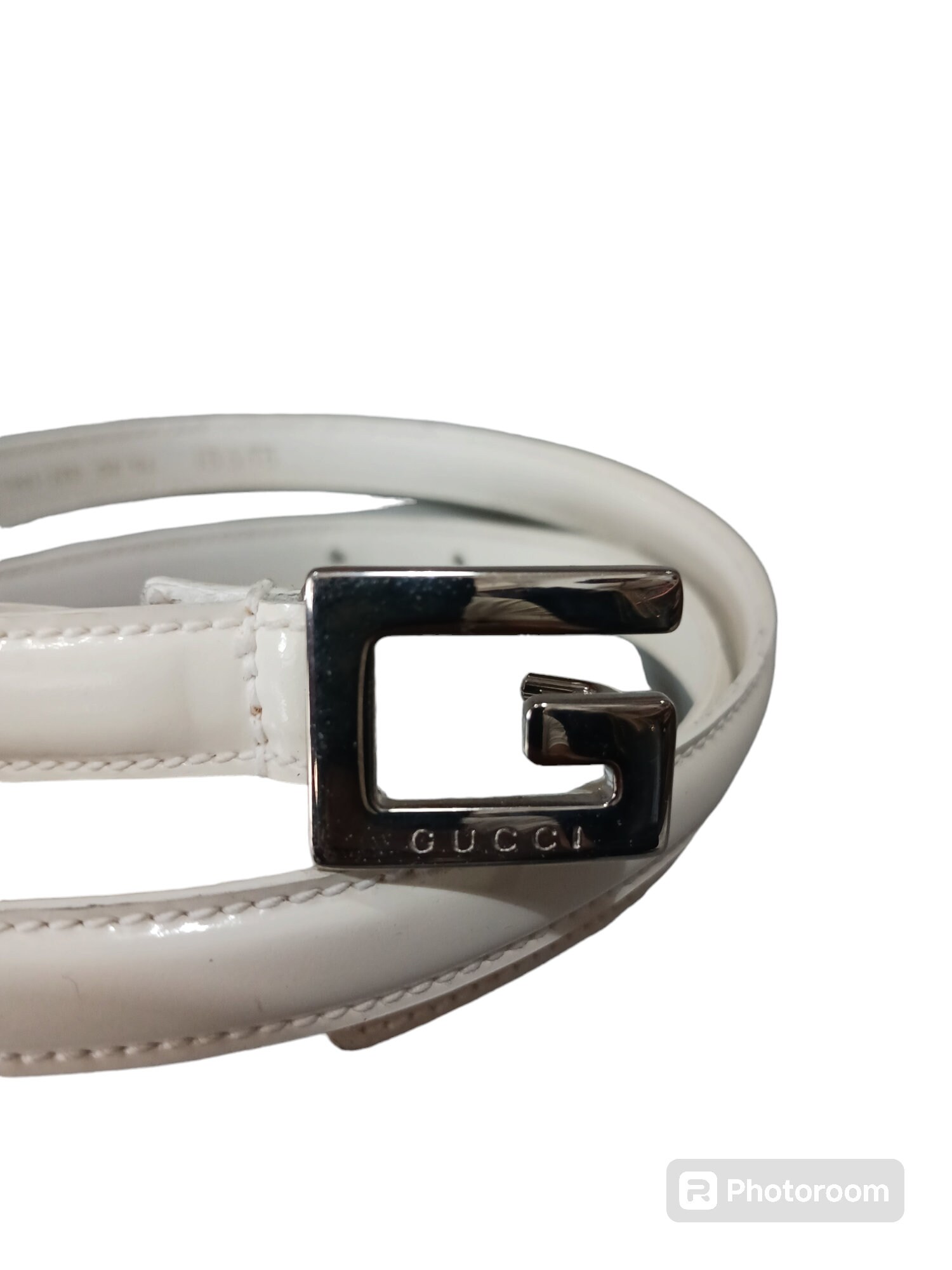 GUCCI Cintura piccola in pelle con motivo bianco Etsy Italia