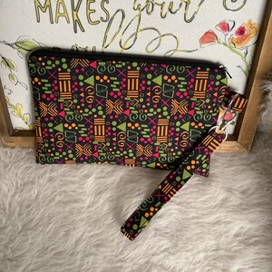 Pulsera negra, amarilla y verde, bolsa de maquillaje, billetera, bolsa cosmética, bolso