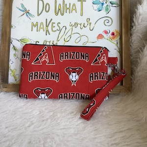 Arizona Diamondbacks MLB Muñequera, Estuche de maquillaje, Cartera, Monedero, Muñequera deportiva MLB, Embrague, Bolsa de cosméticos