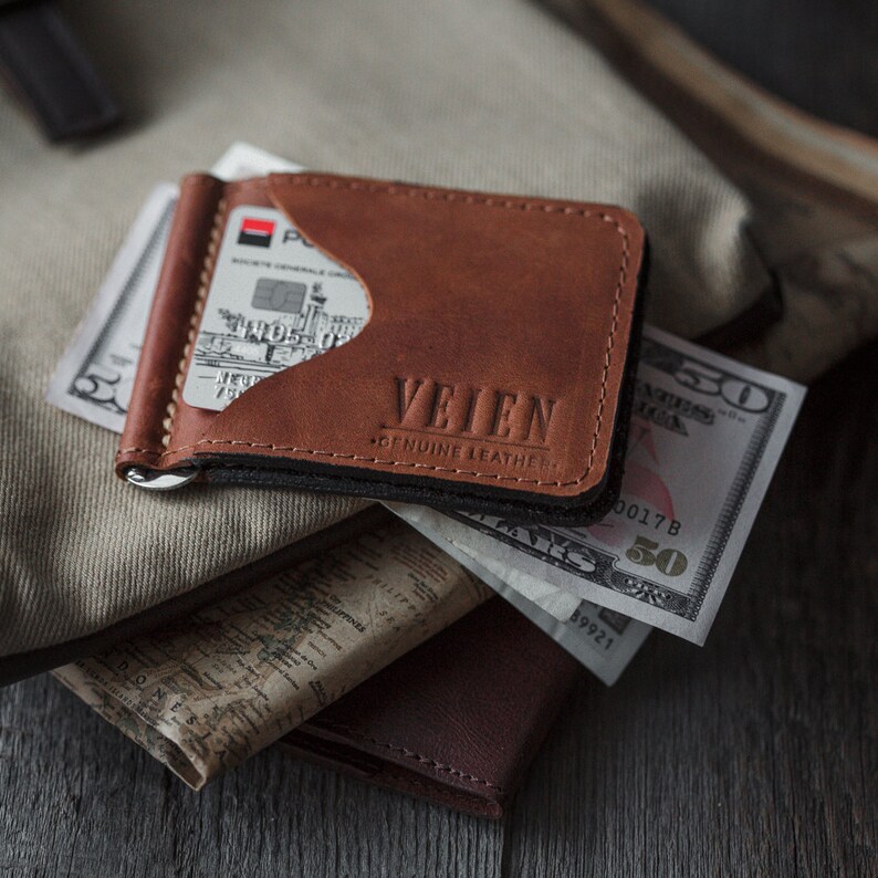 Remium Leather Money Clip Wallet Distressed Leather Wallet Etsy - image 0