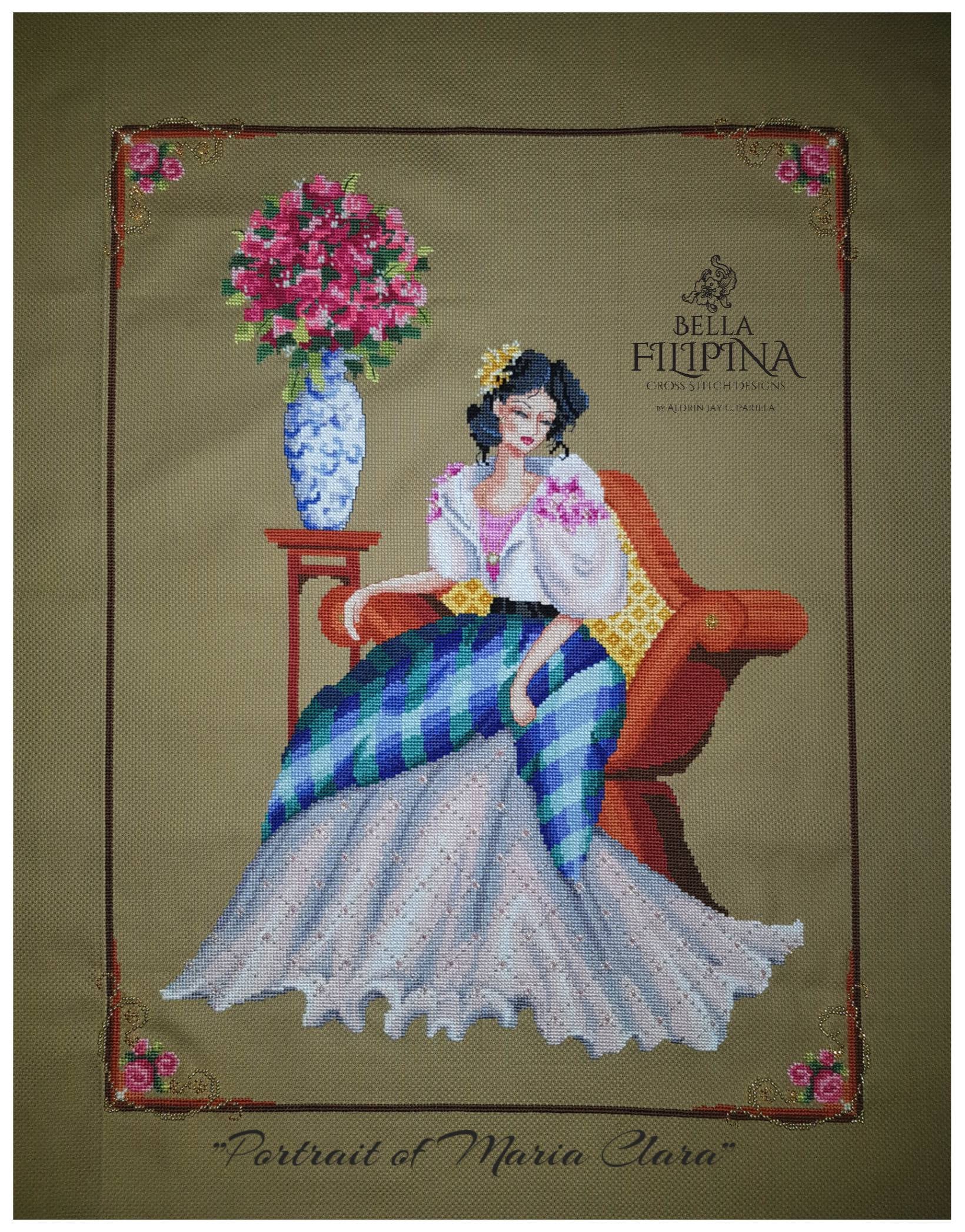 Worldwide Free Shipping Bella Filipina Cross Stitch Portrait Etsy
