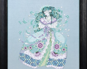 MD179 The Snow Maiden Envío Gratis Mundial Nora Corbett mirabilia Cross Stitch Charts