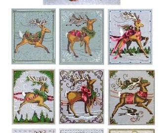 Worldwide Free Shipping Nora Corbett Cross Stitch chart Christmas Eve Couriers 10 copies all