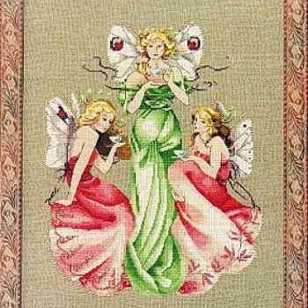 Worldwide Free Shipping Mirabilia Nora Corbett Cross Stitch Chart MD37 Three For Tea