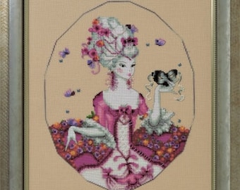 Worldwide Free Shipping Mirabilia Nora Corbett Cross Stitch Chart MD168 The Duchess of Rouen