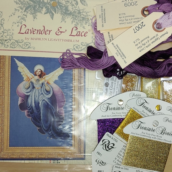 Worldwide Free Shipping Lavender & Lace Cross Stitch LL53 Angel of The Morning semi kit,Needlepaints included
