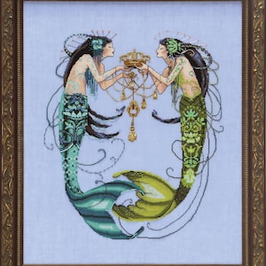 Worldwide Free Shipping Mirabilia Nora Corbett Cross Stitch Chart MD141 The Twin Mermaids