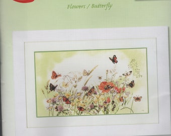 Worldwide Free Shipping Lanarte Cross Stitch kit 34359 Flowers & Butterflies