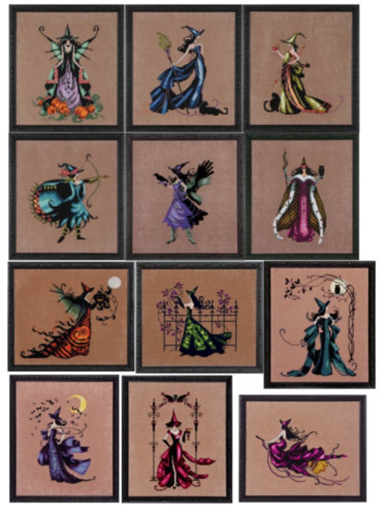 Worldwide Free Shipping Nora Corbett Cross Stitch Charts Bewitching Pixies 12 charts all image 1