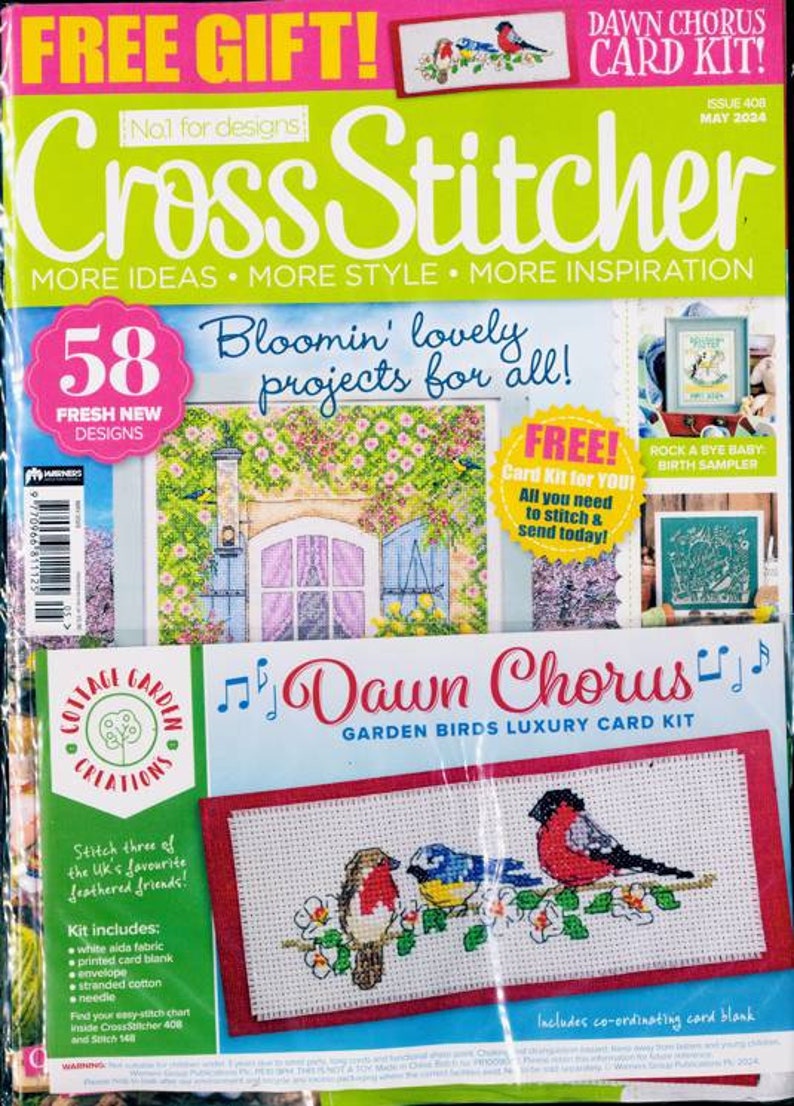 Worldwide Free Shipping English Cross Stitch Magazine Cross Stitcher Issue 408 May 2024 image 1