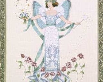 Worldwide Free Shipping Mirabilia Nora Corbett Cross Stitch Chart MD47 April’s Blue Diamond