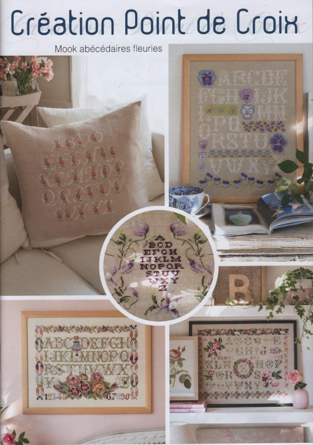 French Cross Stitch Mook 15 Abécédaires Fleuris Au Point De Croix