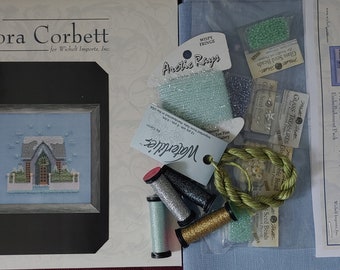 Worldwide Free Shipping Mirabilia Nora Corbett Cross Stitch NC160 Little Snowy Gray Cottage Semi Kit