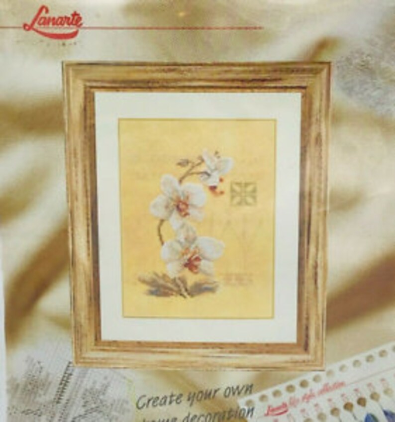 Worldwide Free Shipping Lanarte Cross Stitch kit 34746 Three Orchids Very Rare image 1