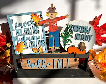Interchangeable Wagon Shelf Sitter - Hello Fall