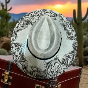 Custom Vegan Suede Adjustable Wide Brim Hat