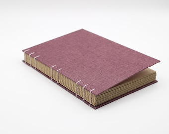 Dicke, offene Wirbelsäule handgemachte Kraft Notebook - Journal - Skizzenbuch - Reisetagebuch - legen flach