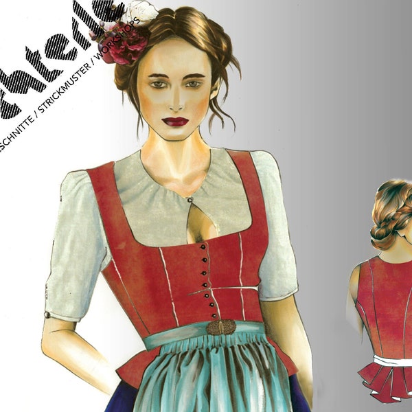 Haut Dirndl - taille 132. 38 modèles de téléchargement, allemand et anglais