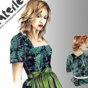 Dirndl top part-133 - size 34 pattern - A4 pages as PDF to print yourself