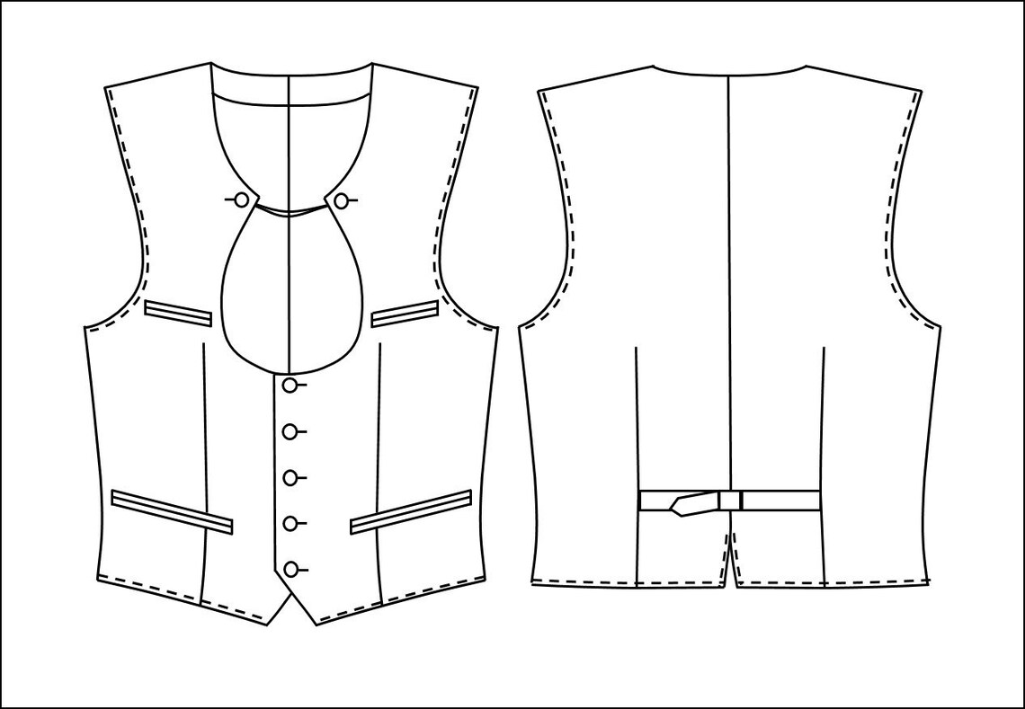 Herrenweste-135 Gr. 46 Schnittmuster A4 Seiten Als PDF Zum - Etsy