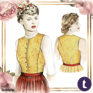 Size 38 - Dirndl Top-114 - Download pattern - German and English