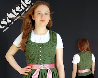 Dirndl-Strickoberteil-144, Gr. 36/38 und 40/42, Strickanleitung als PDF