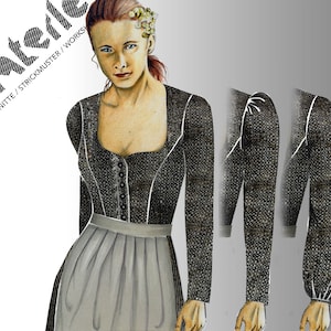 Size 38 - Dirndl Top-142 - Download pattern - German and English