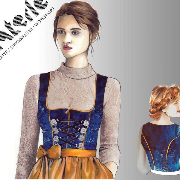 Dirndl top - 111 size. 38 download patterns, German and English