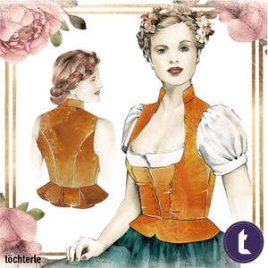 Size 46 - Dirndl Top-119 - Download pattern - German and English