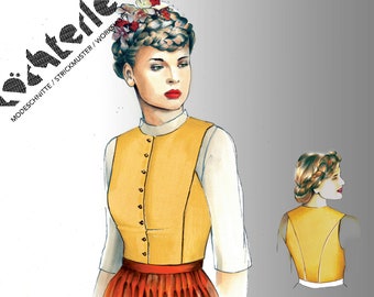 Dirndl top part-114 - Gr. 48 patterns - A4 pages as a PDF to print out yourself