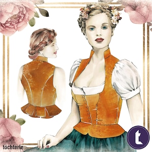 Size 38 - Dirndl Top-119 - Download pattern - German and English