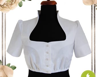 Dirndl blouse-136 met prinsessenkraag – digitaal PDF-naaipatroon – maat 38 – gedetailleerde naaianwijzingen