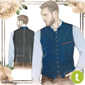 Size 48 - Men&#39;s Vest-134 - Download Pattern - German and English