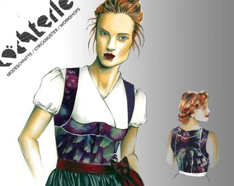 Dirndl top part-113 - Gr. 38 patterns - A4 pages as a PDF to print out yourself