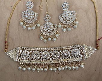 Choker Set / Kundan Choker Set / Necklace / Choker Necklace for Women/ Kundan Choker Set/ Vintage / Bollywood Jewelry/ Indian Jewelry/ Gifts