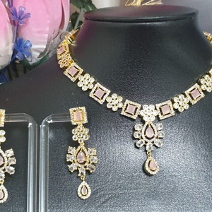 Fine Quality American Diamond With Indian Zircon Full Jewellery Set For Women Girls bild 8