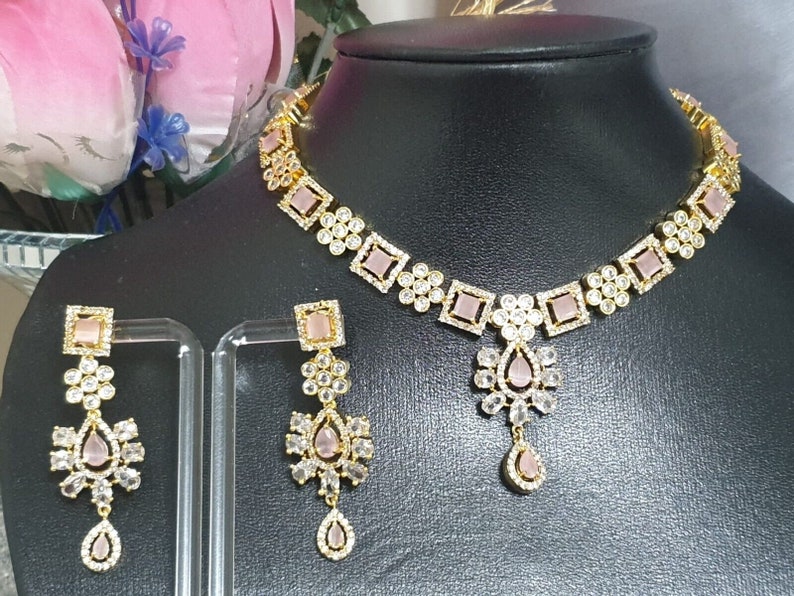 Fine Quality American Diamond With Indian Zircon Full Jewellery Set For Women Girls bild 8