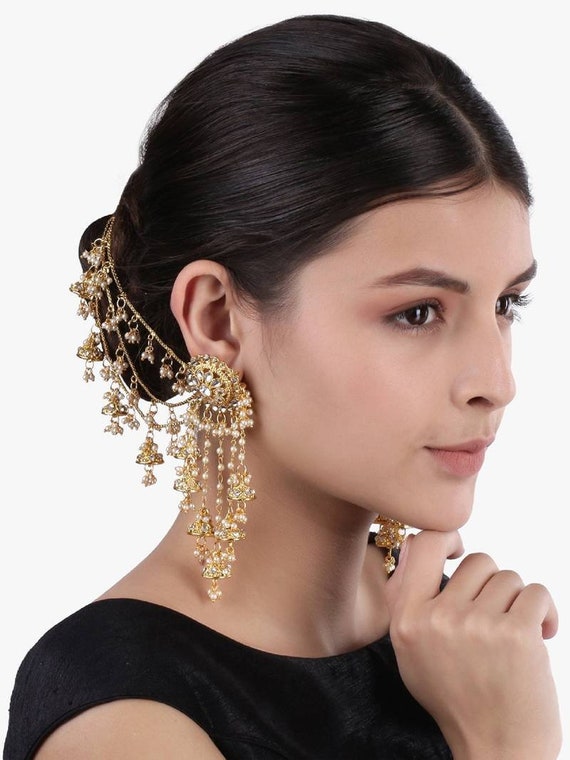 New Gold Plated Bahubali Devsena Earrings Earcuffs | eBay
