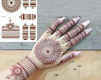 Waterproof Henna Tattoo Stickers: Bridal Mehndi Designs