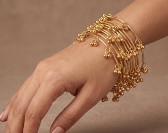 Gold Plated Viral Designer Kashmiri Bangles Set (8 Piece in Set)