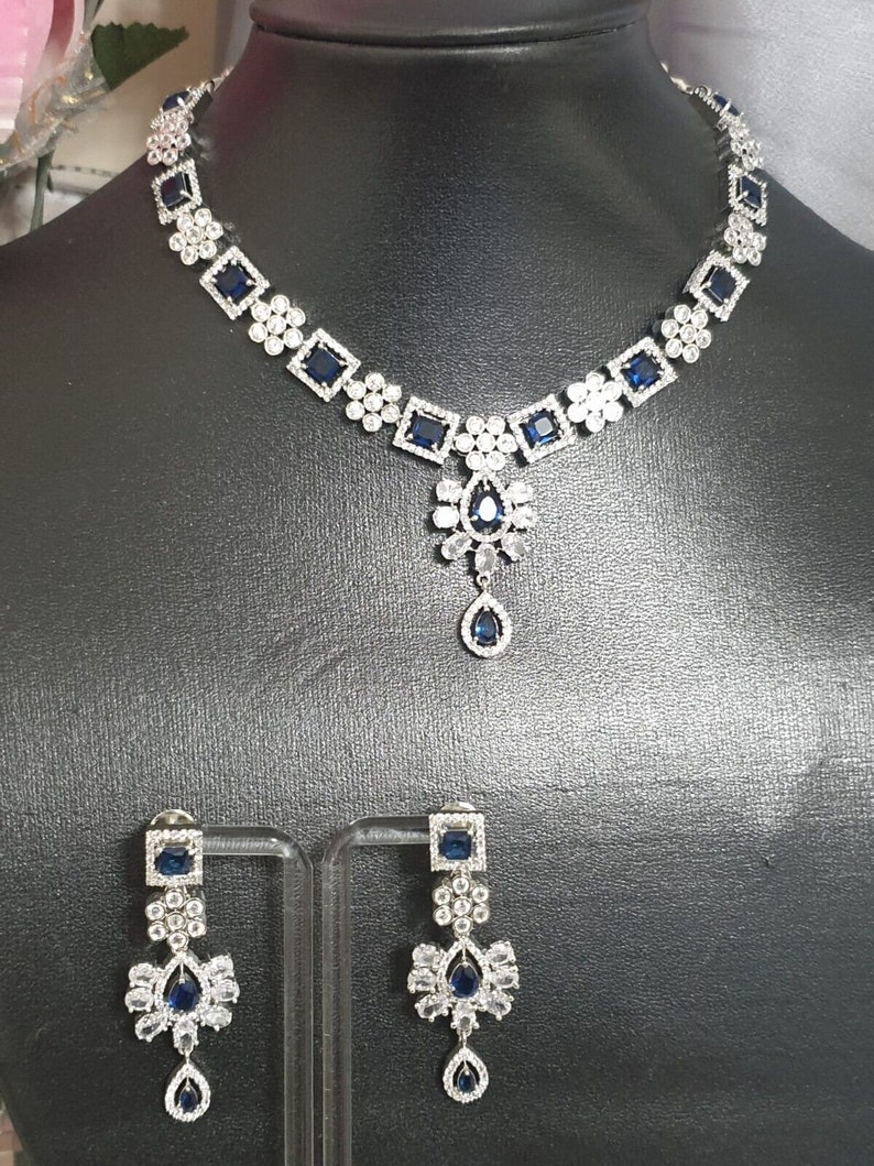 Fine Quality American Diamond With Indian Zircon Full Jewellery Set For Women Girls bild 6
