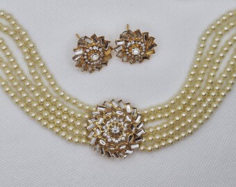 Gold Plated Kundan Choker Necklace Set: Indian Bollywood Jewelry