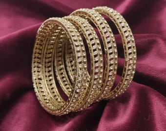 Classic Austrian Stone Party Wear Bangles Set Womens Jewellery