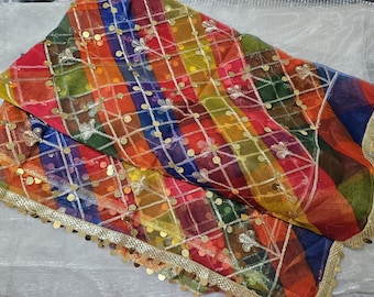 Gota Embroidered Organza Dupatta: Pakistani Indian Wedding Veil