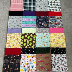 Handmade flannel pillowcases with a cuff