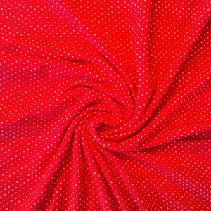 Viscose jersey red white dots