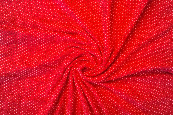 Viskose Jersey rot weiße Punkte