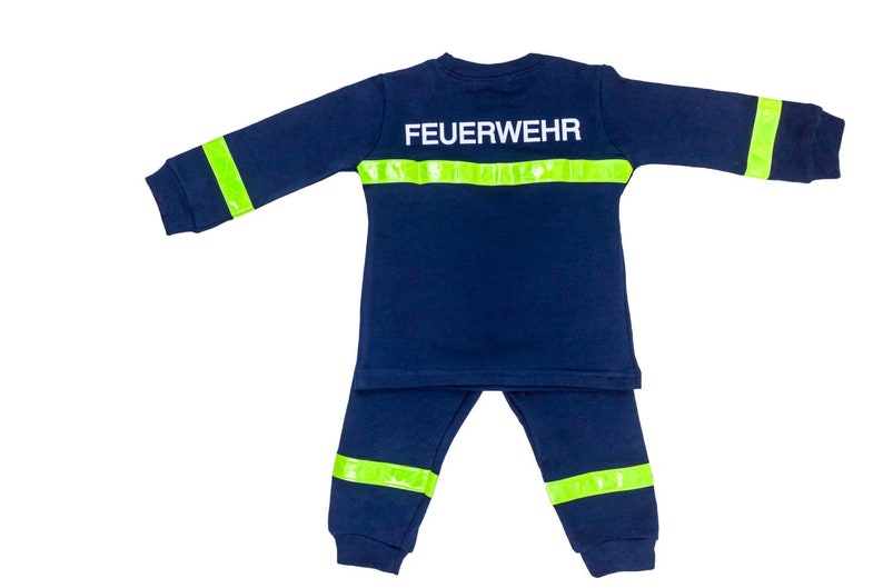 Schlafanzug Kinder Feuerwehrmann Feuerwehr Kinderschlafanzug Jungen blau Jungs Kostüm Kinderkostüm Baumwolle Pyjama Kinderpyjama zweiteilig Bild 2