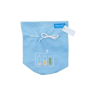 Storage chargers charging cable bag cable organizer blue 21 x 18 cm embroidery 100% cotton Fairtrade Ringelsuse office bag organizer